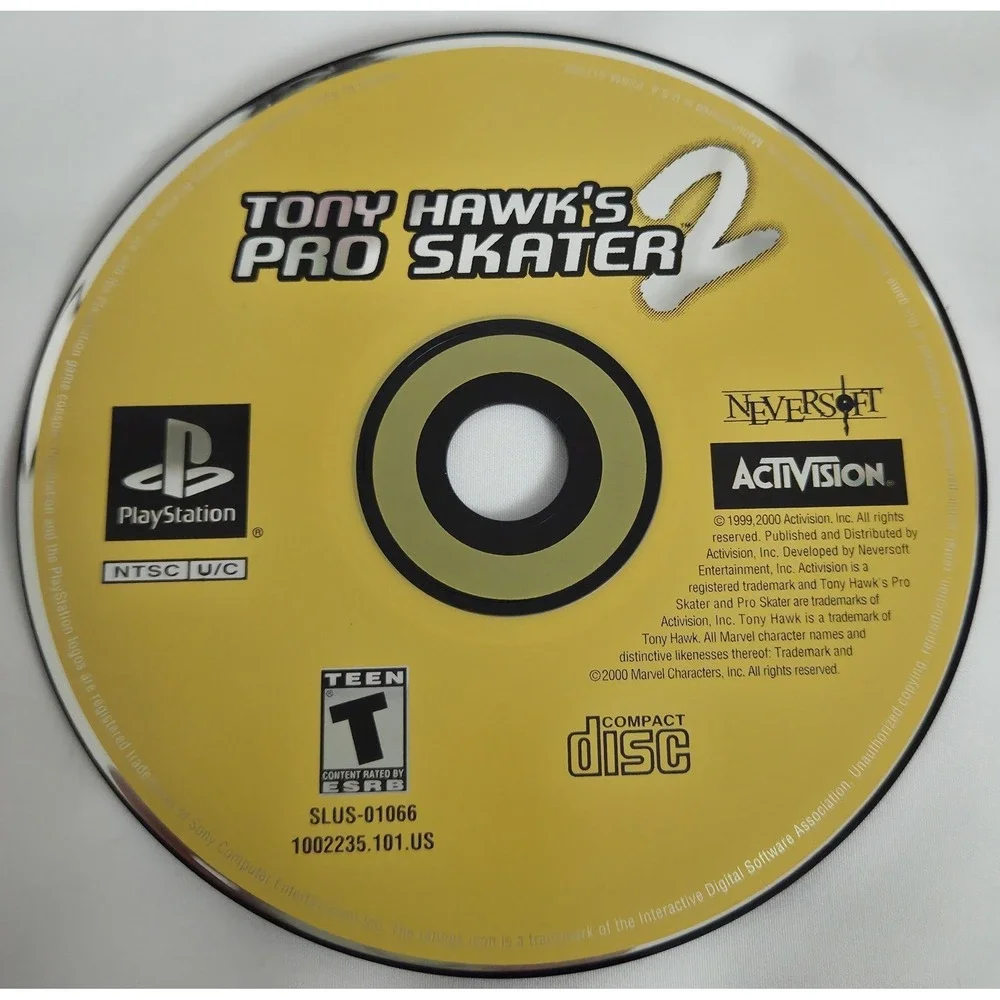 Tony Hawk's Pro Skater‎ 2 (Sony PS1, 2000) Disc Only - TESTED Black Label